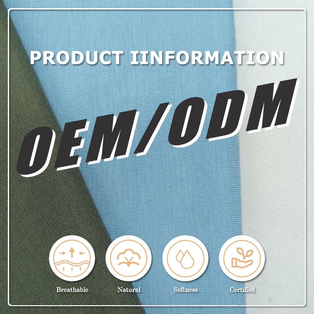 Breathable Stretch Stain Repellent Organic Eco-Friendly 68% Bamboo Lyocell 22% Chitosan 10% Spandex 220GSM Fabric for Overshirt