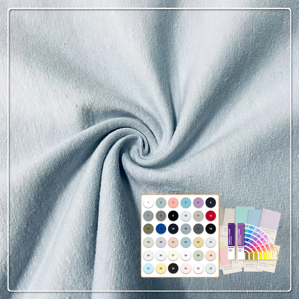 Anti-Bacteria Stretch Wicking Anti-Mildew UV Protection 220gsm Medium Weight Single Jersey Organic Cotton Hemp Spandex Fabric (2).webp