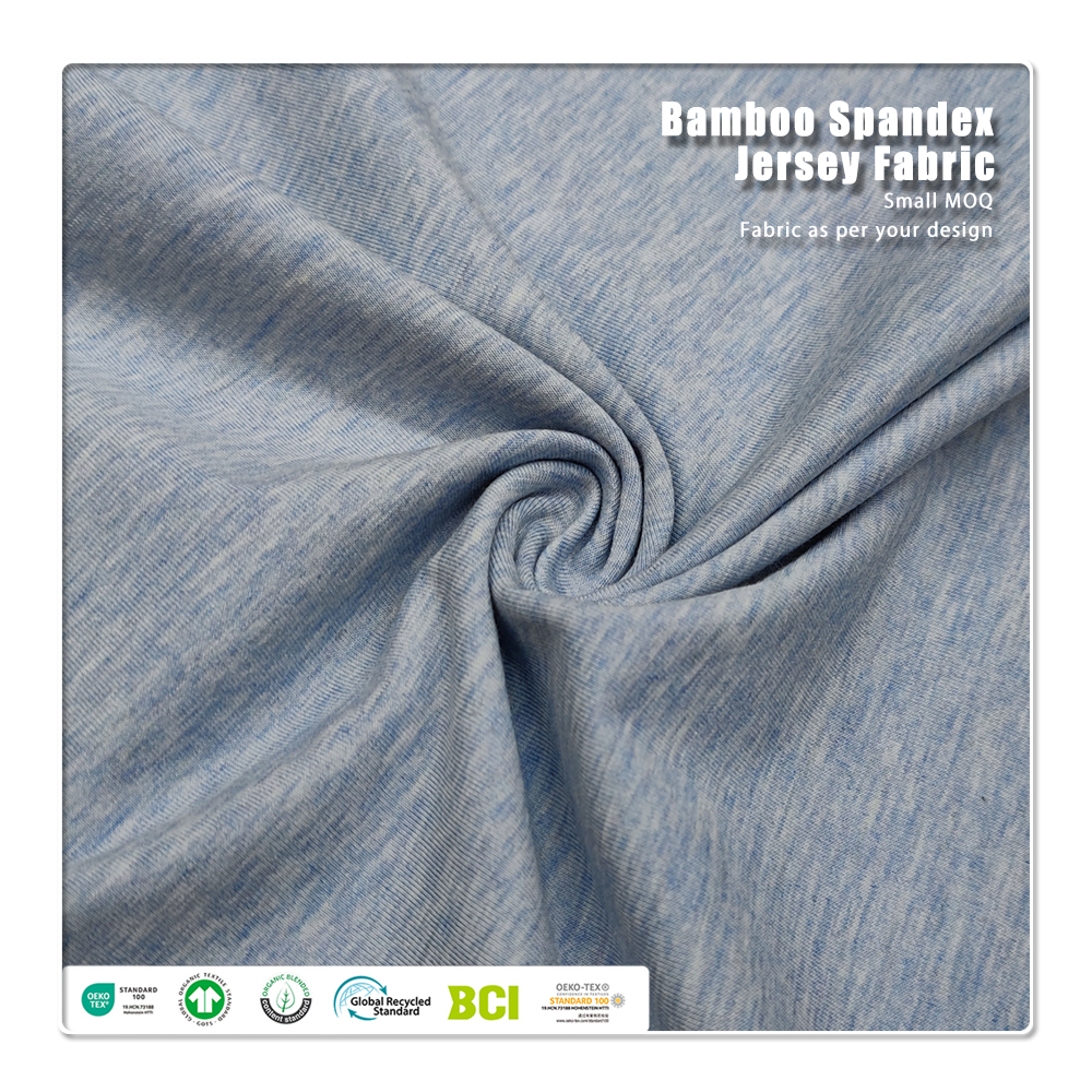 Healthy Comfortable Wicking Quick-Dry Breathable 200gsm 95% Cotton 5% Spandex Heavyweight Single Jersey Fabric for Sportswear
