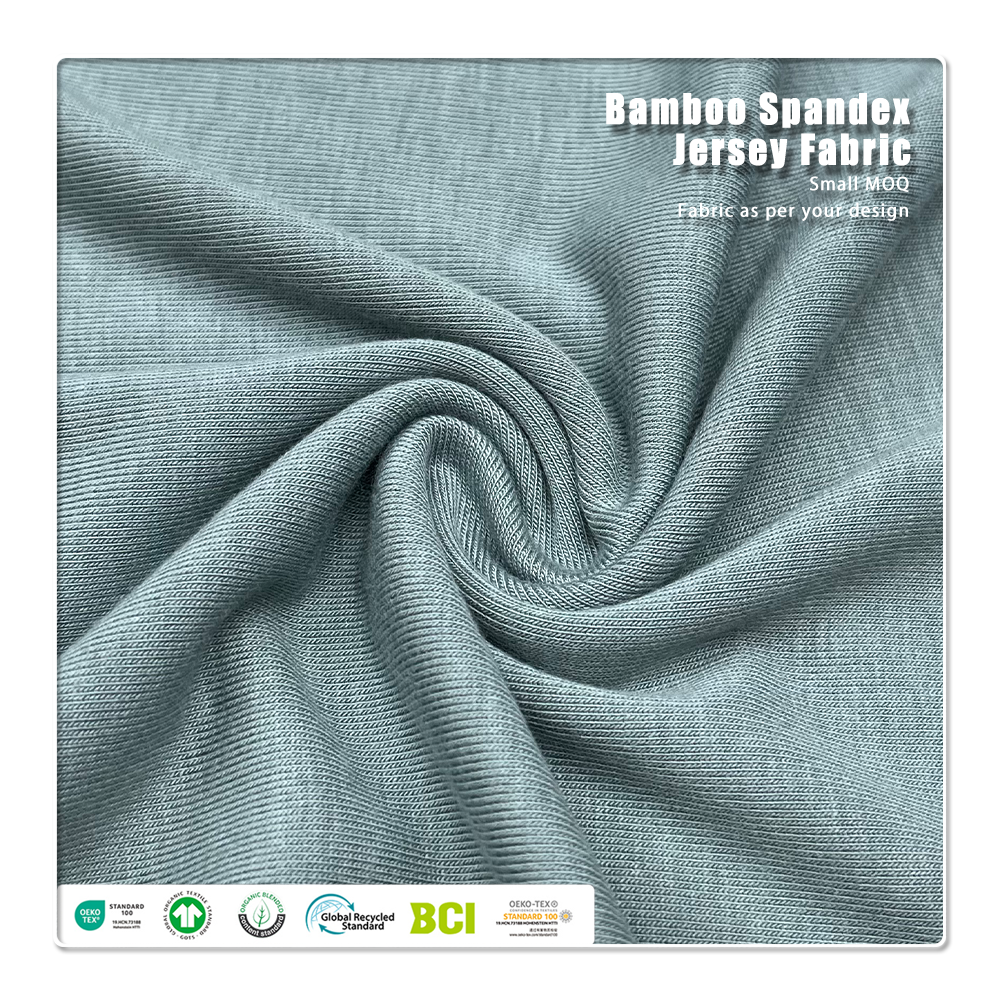 High-grade and eco-friendly 220gsm 71%Bamboo lyocell 24%Chitosan 5%Spandex 11 rib fabric suitable for luxury underwear