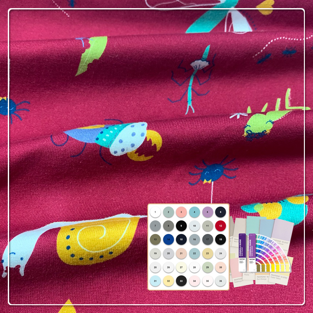 Comfortable ECO-Friendly Cartoon Organic Baby Jersey Fabric with Anti-Static Anti-UV Tear-Resistant Features 200gsm for Clothing