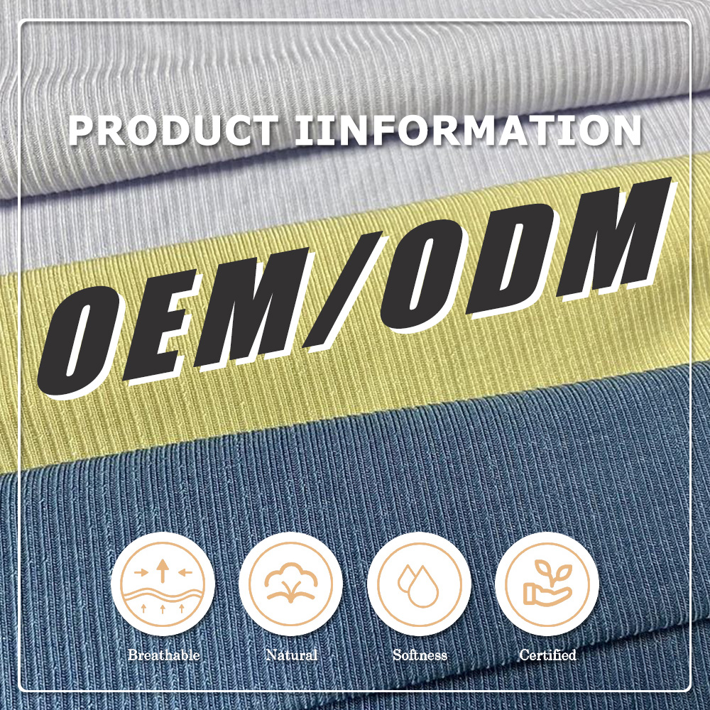 Tissu molletonné extensible 100 % modal biologique, écologique, doux et respirant, 210 g/m², poids moyen, côtes 2*2 pour t-shirts