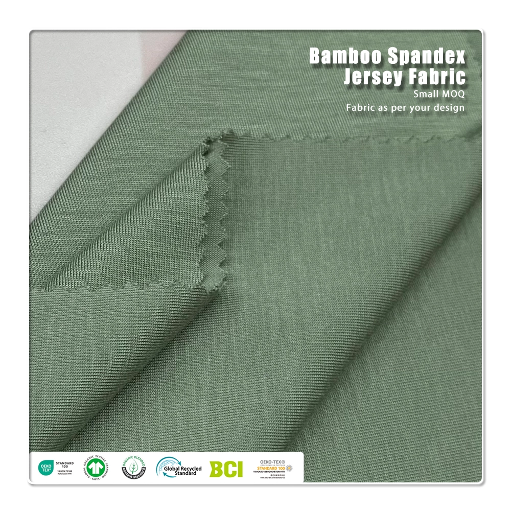 Breathable Eco-Friendly Anti-Bacteria 95% Bamboo Viscose 5% Spandex 170 Gsm Fabric for Apparel-Sweatshirt