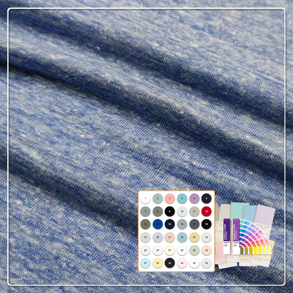 Andningsfritt 180 GSM lin-polyester slub melangtyg för casual toppar