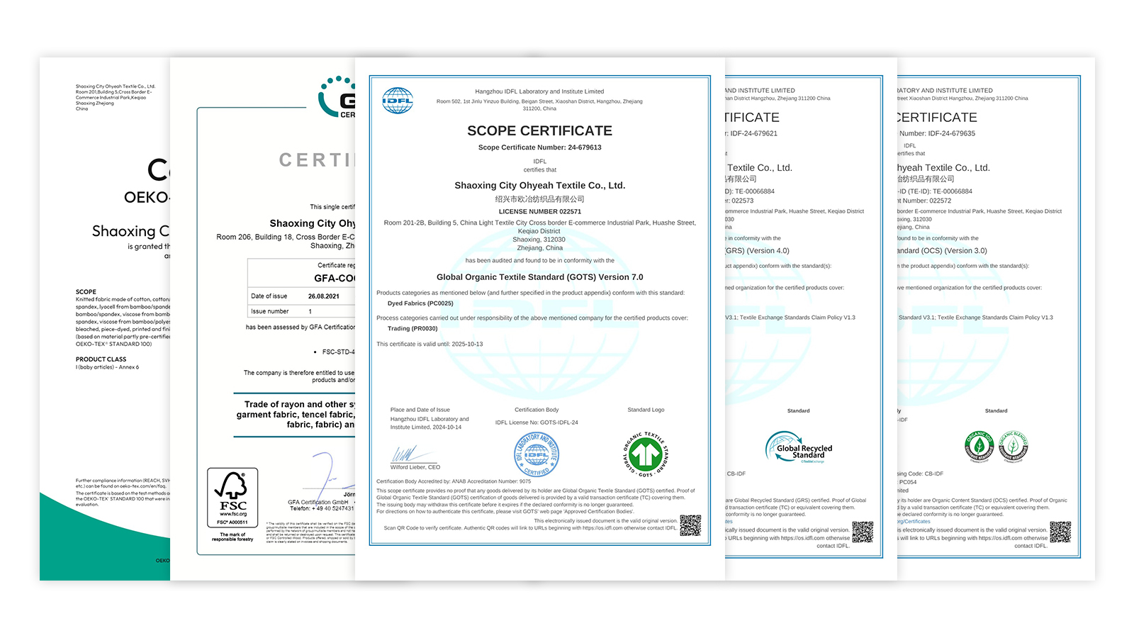 OEKO & ISO 9001 Certified Production Environment