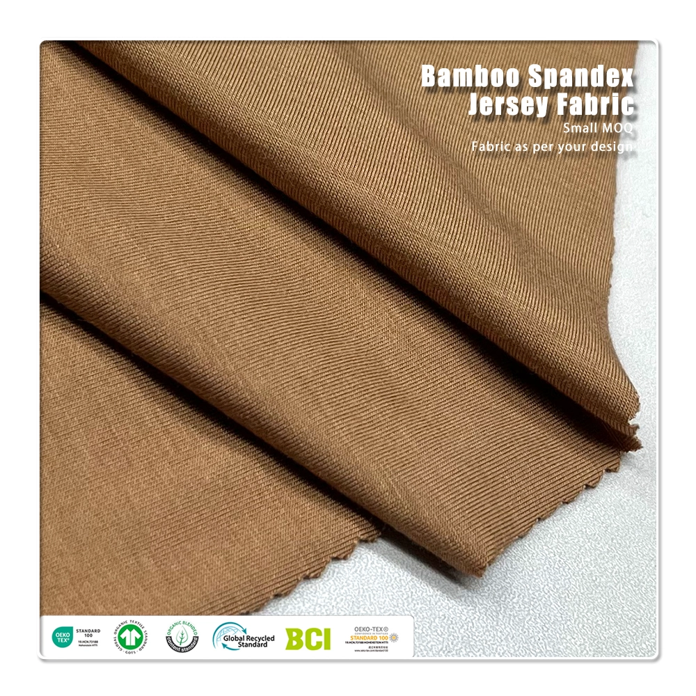 Hudvänlig 200gsm 70%Bamboolyocell 23%Chitosan 7%Spandex Tricotstyffel För Underkläder