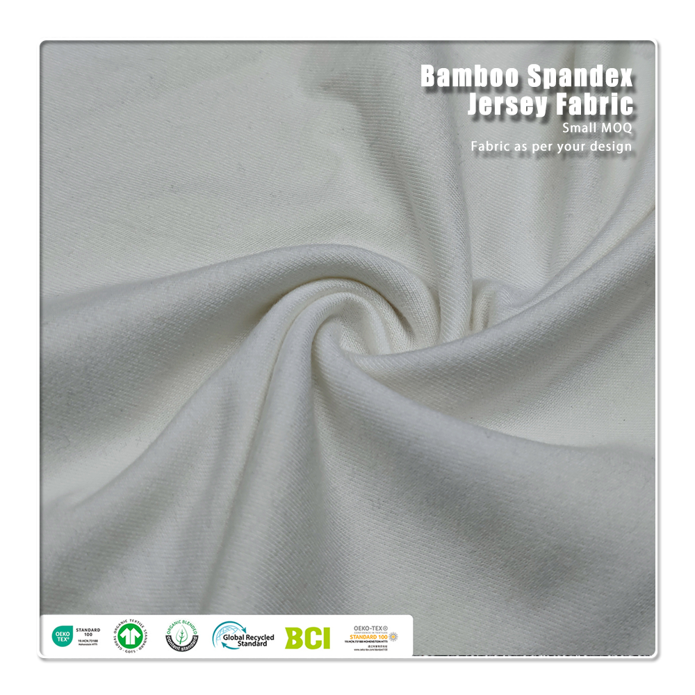 Denna premiumfleece i 300 g/m² består av en blandning av 66 % bambu, 28 % ekologisk bomull och 6 % spandex för en exceptionellt mjuk taktil känsla och lyxig komfort, vilket gör den idealisk för högkvalitativa, varma tröjor med huva och sporttröjor med huva.
