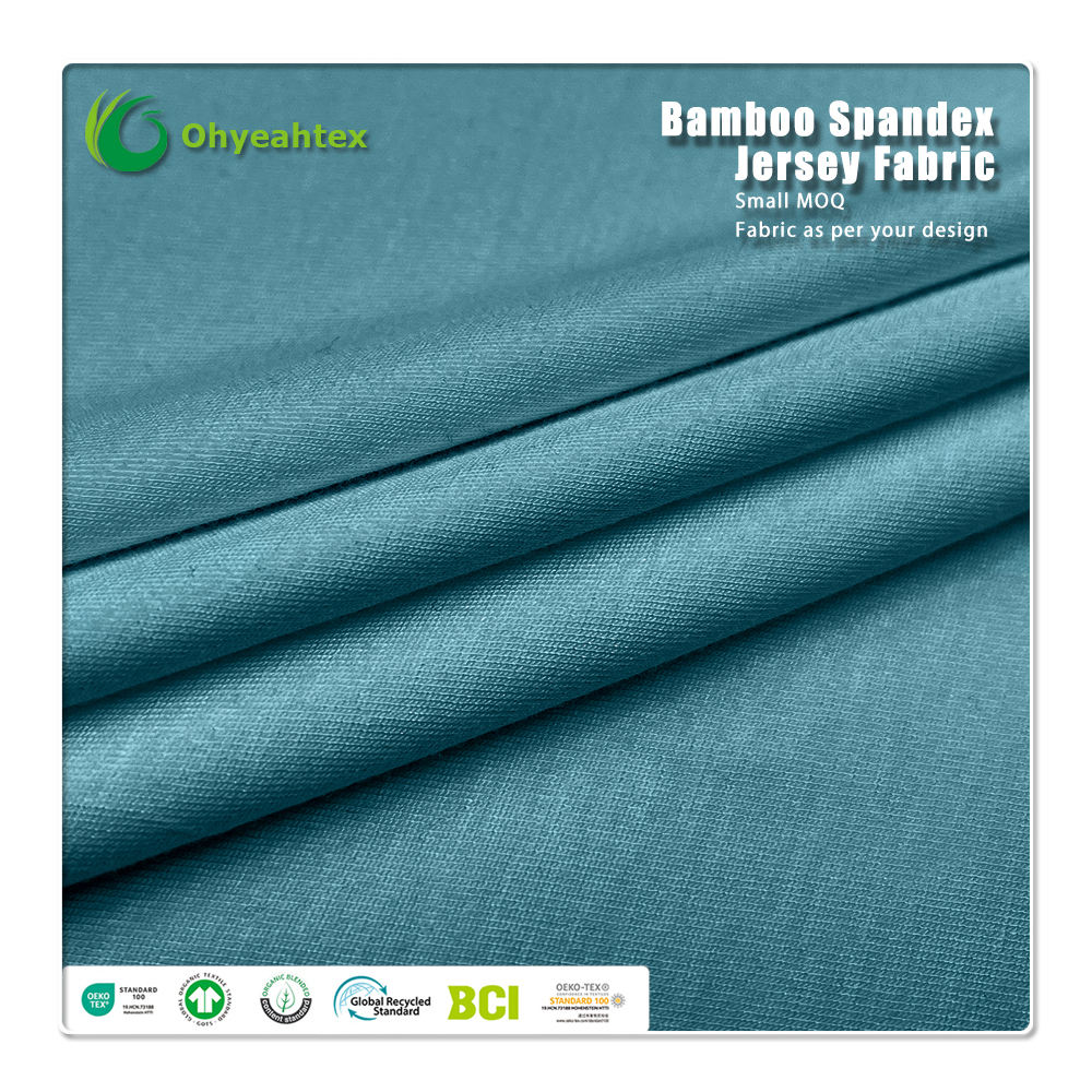Baies Sagte Waterafwysende Anti-UV Gebreide Uitrek Bamboes Katoen Spandeks Franse Terryweefsel vir Aktiewear Hodies