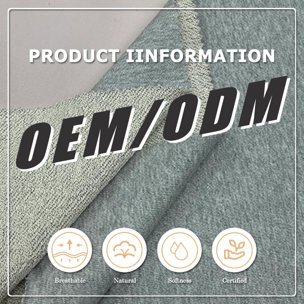 Comfortabele Zachte 420gsm 70%Bamboe 30%Biologische Katoen Franse Terry Stof Voor Hoodies