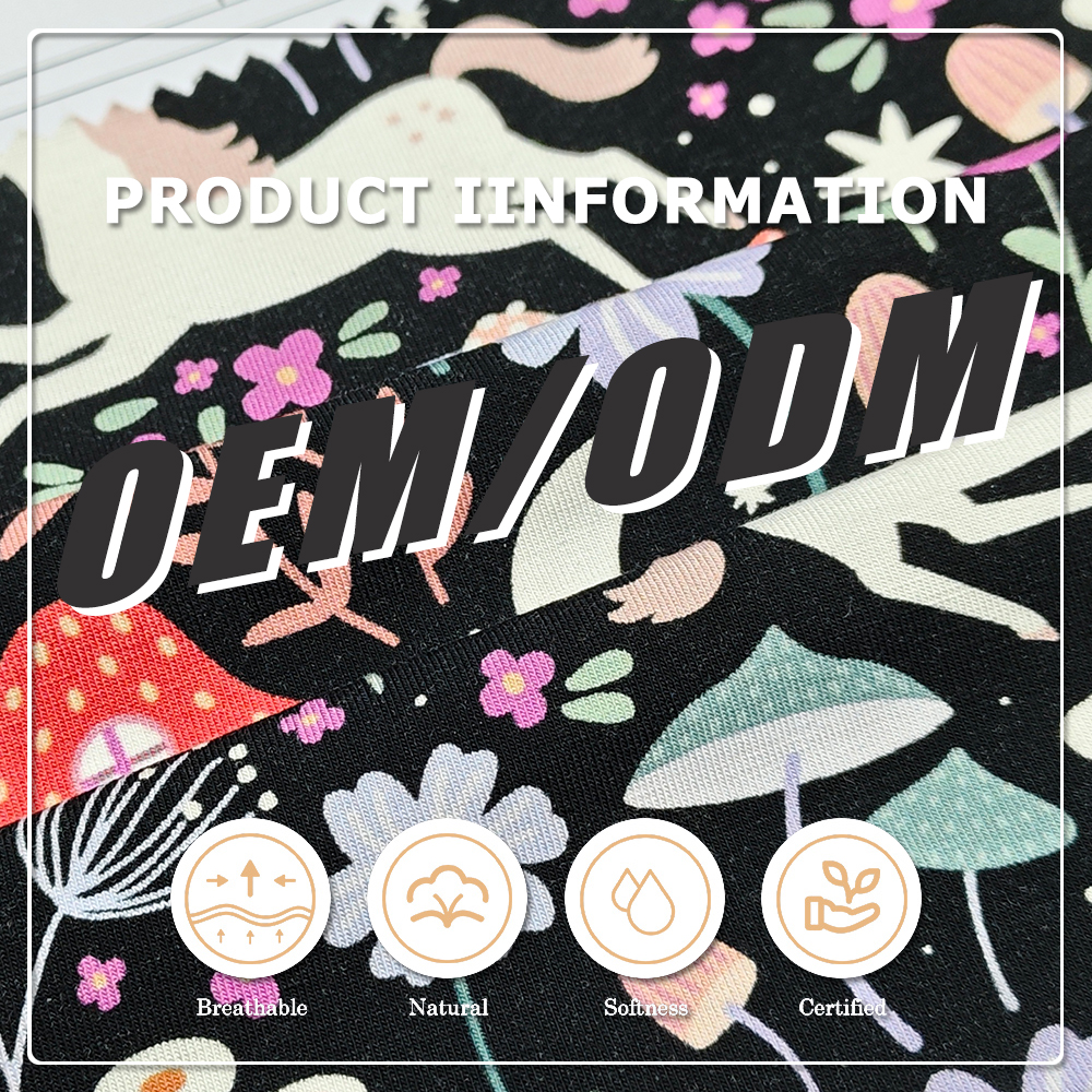 70% Bamboo 25% Cotton 5% Spandex Unicorn Floral Fabric: Soft, Stretchy, Breathable Jersey Knit