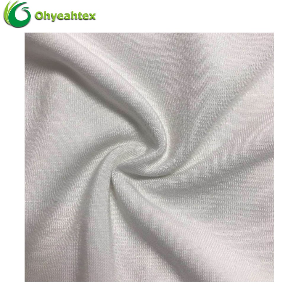 220gsm Mint Green Jersey Fabric – Bamboo Organic Cotton Spandex Blend with Anti-Bacteria Eco-Friendly Features for Apparel Sportswear