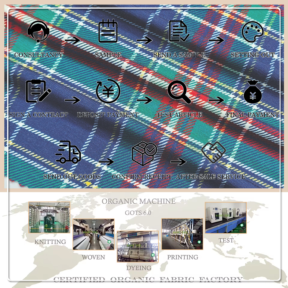 Klassisk tartan-tjekprintet bambus-spandex-jersey – 95 % bambus, 5 % spandex, 220 g/m² mediumvægt, 170 cm bredde, blødt, straktbart stof til skjorter, kjoler og daglig mode