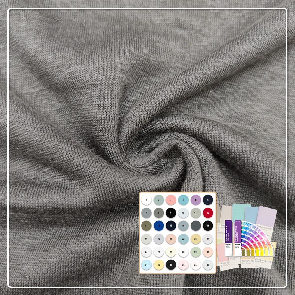 Fabrik Linen 100% Berkait yang Lembut, Ringan, Tahan Air, Anti-Bakteria dan Mesra Alam (190gsm) untuk T-Shirt Perempuan