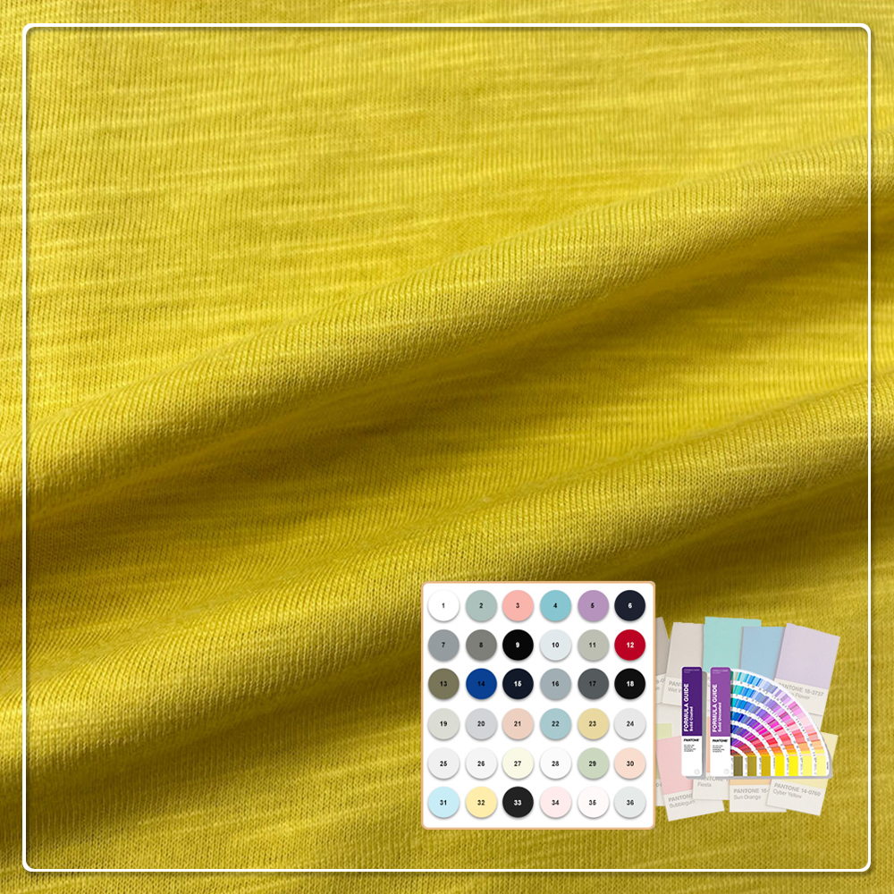 Eco-friendly Weft Knitted Lightweight Sustainable 140gsm 100% BCI Cotton Slub Fabric Breathable Wicking for T-shirt