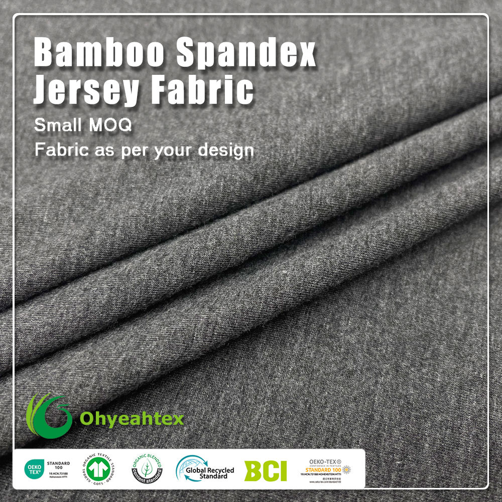 tissu côtelé 100 % fibre de bambou de 220 g/m² – certifié OEKO-TEX®, anti-odeur, absorbant l’humidité et écologique, destiné aux sweatshirts