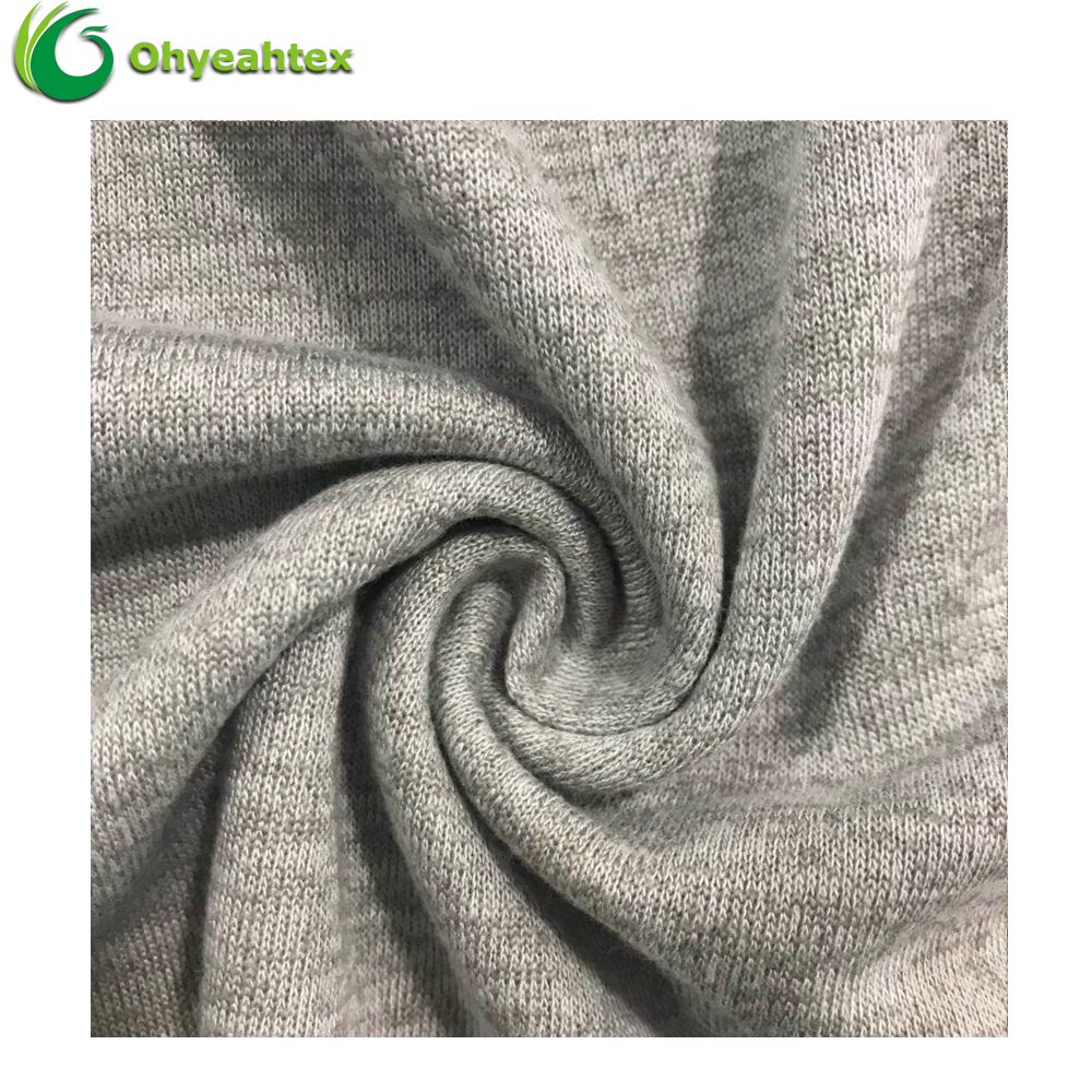 Eco-Friendly Stretch French Terry – 250gsm Polyester Spandex Single Knitted Fabric for Sportswear Make-to-Order Manufacturing