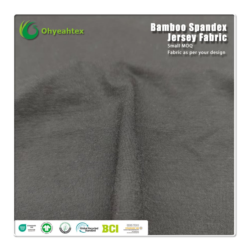Sustainable Organic Bamboo Lyocell Jersey Fabric Anti-Bacteria Anti-Odor Stretch Wicking Features 200gsm for Apparel Baby Wear