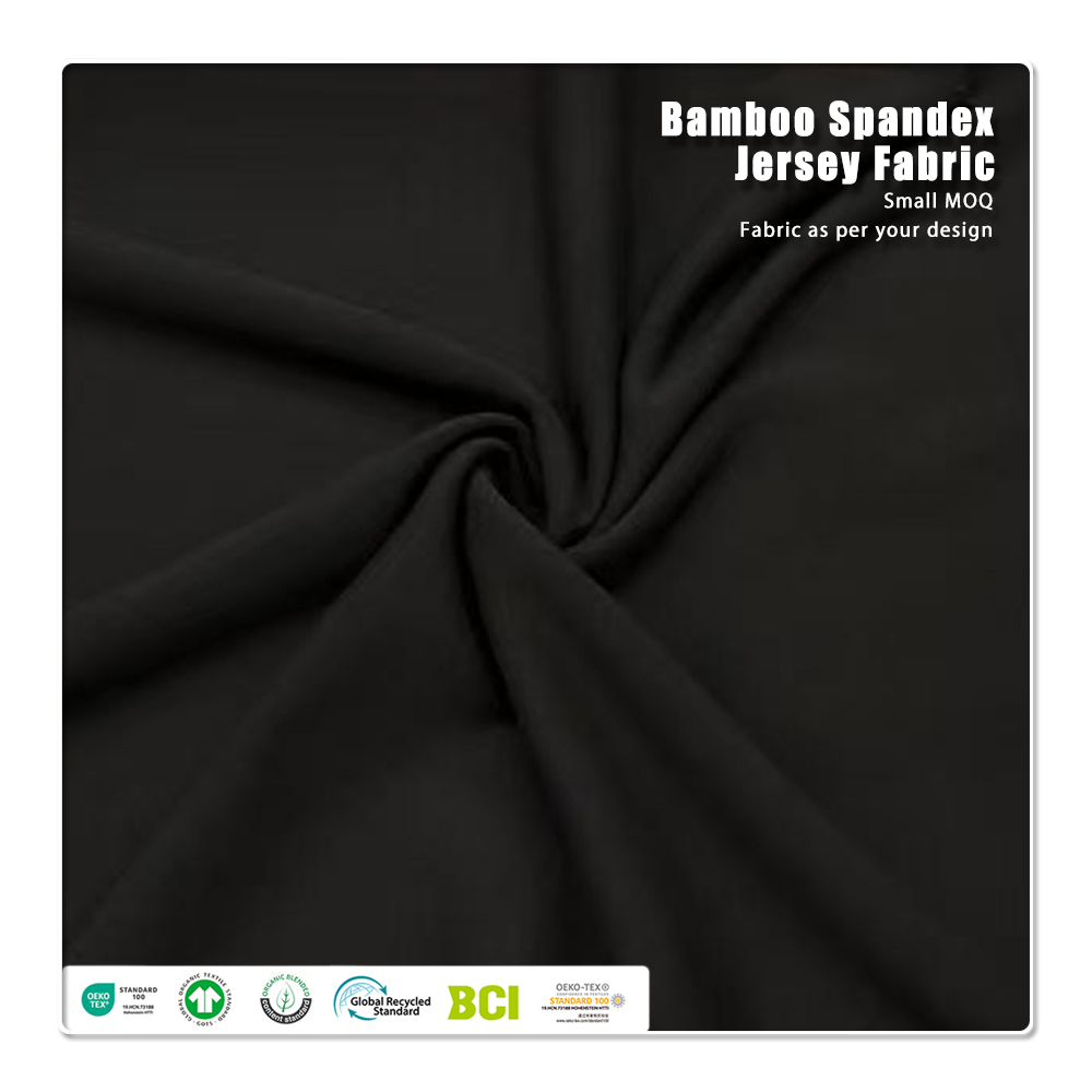 92% Bamboo 8% Spandex 260gsm 170cm Eco - Friendly Stretch Knit Fabric with Custom Printed Patterns for Apparel & Home Textiles