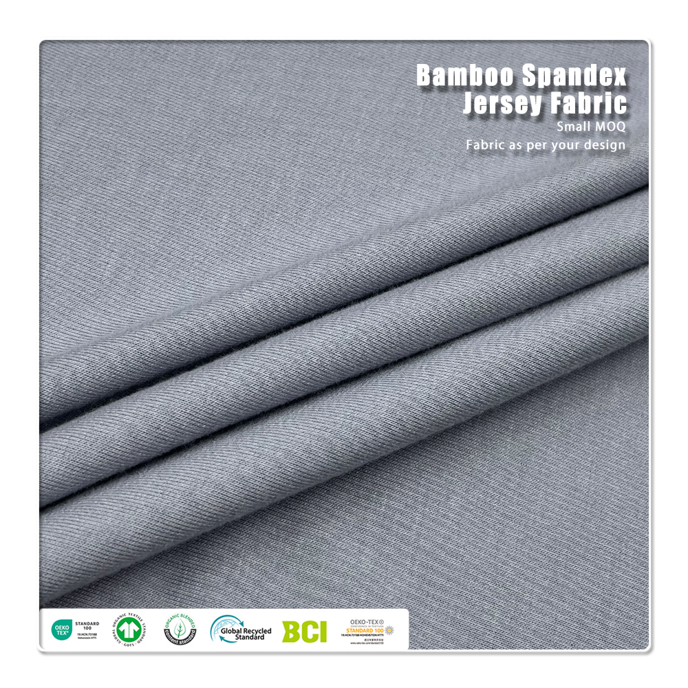 UPF 50 100% Bamboo Fiber Stretch Fabric Anti-Bacteria & Moisture-Absorbent Eco-Friendly Plain Dyed for Sportswear Shirts Dresses