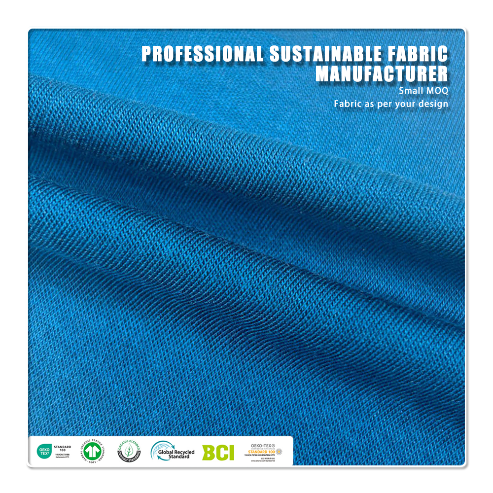 Sustainable environmentally friendly material 200gsm 89% Recycled Polyester 11%Spandex Jersey fabric is suitable for sportswear