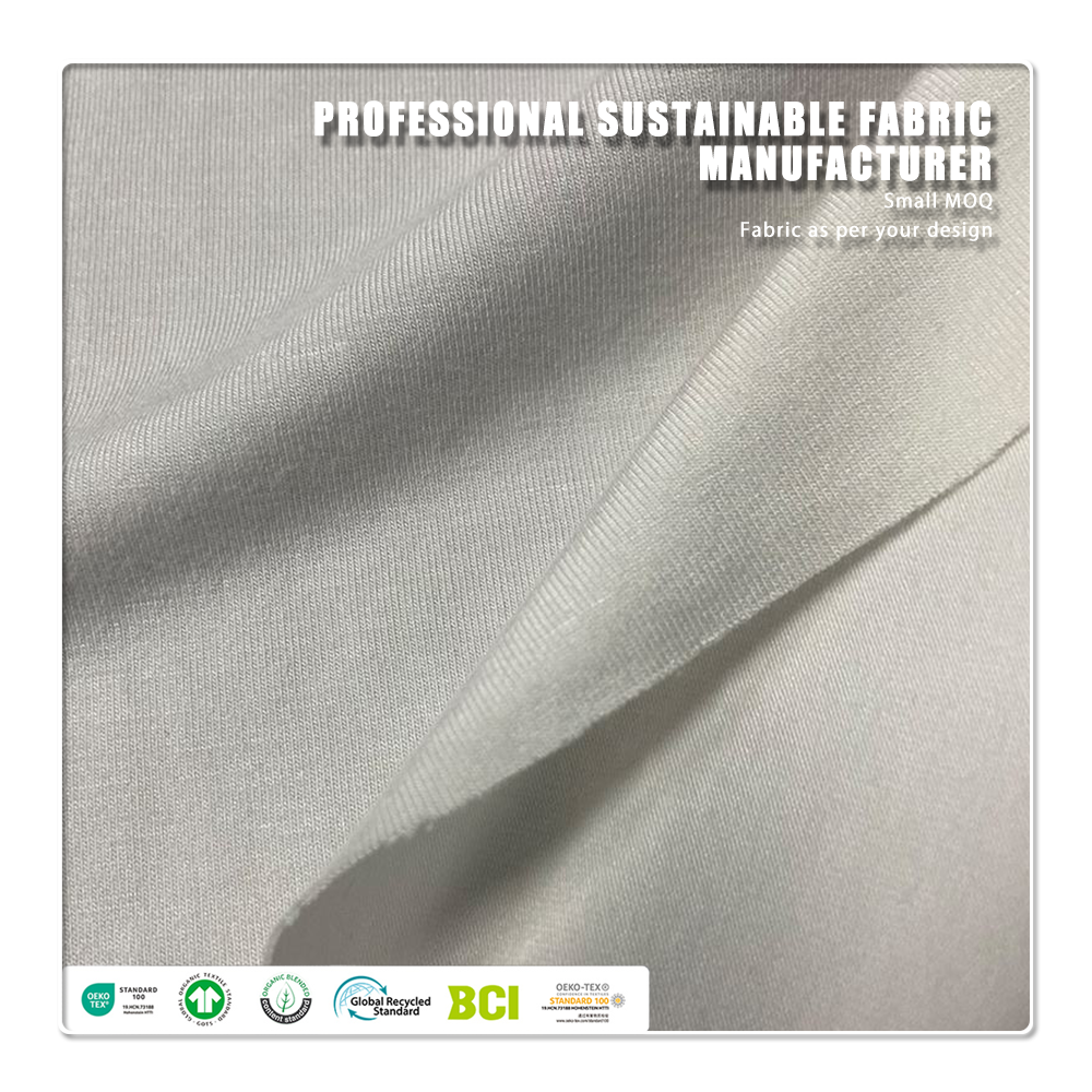 Recycled 4 Way Stretch Anti-Pill Moisture-Absorbent 93% Recycled Poly 7% Spandex Rpet Single Jersey Fabric for Dress