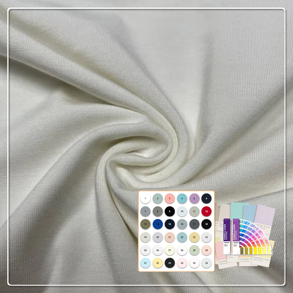 Sustainable Bamboo Lyocell Chitosan Knit Fabric with Anti-Pill & Stretch Features 260 GSM for Dresses