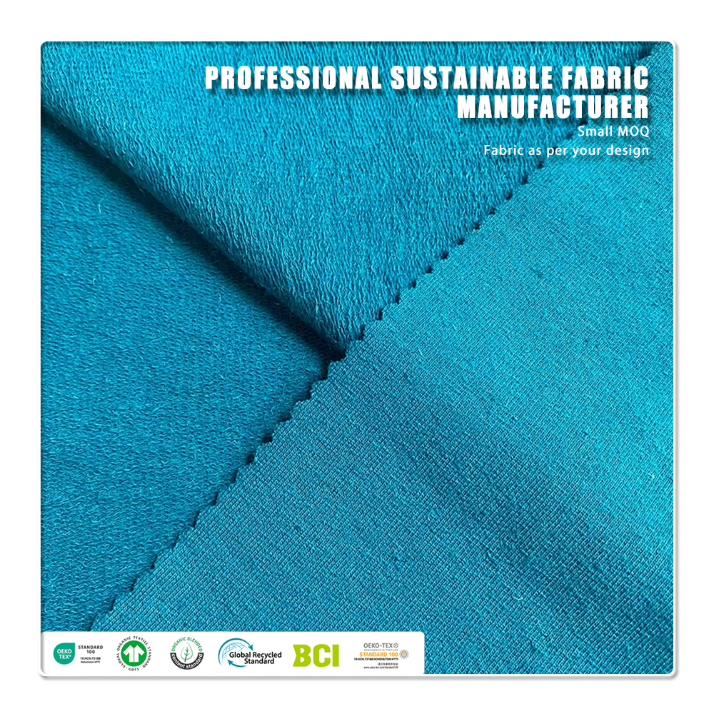 Special Design Organic Eco-Friendly 240Gsm Knitted Cotton Hemp French Terry Fabric with Stretch Breathable Features for Sweater.webp
