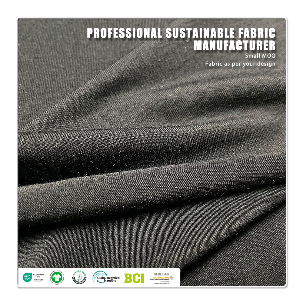 Sustainable Bamboo Lyocell Chitosan Knit Fabric with Anti-Pill & Stretch Features 260 GSM for Dresses