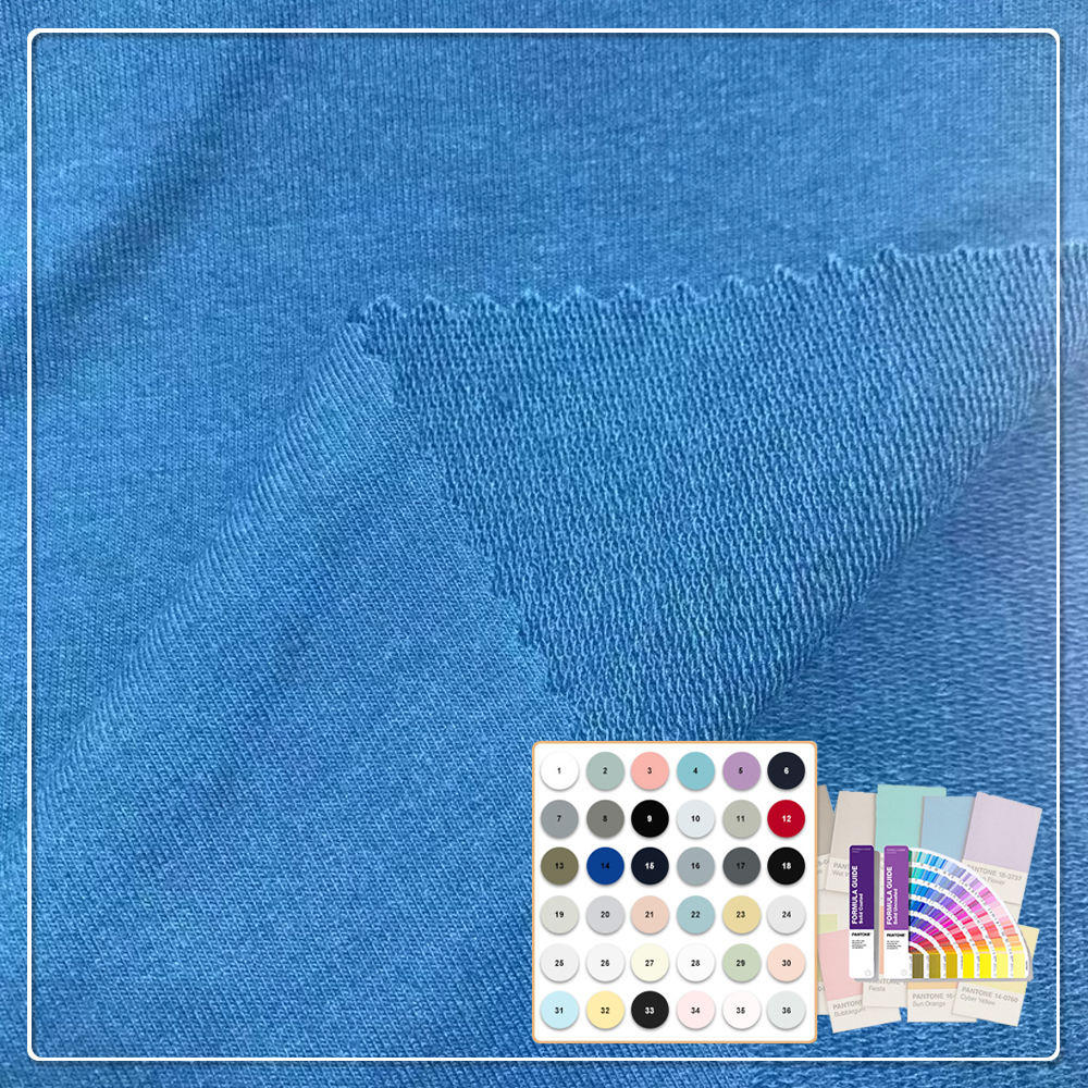 Stock Lot Knitted 100% Cotton French Terry 360GSM Stretch Breathable Eco-Friendly Fabric for Sweatpants