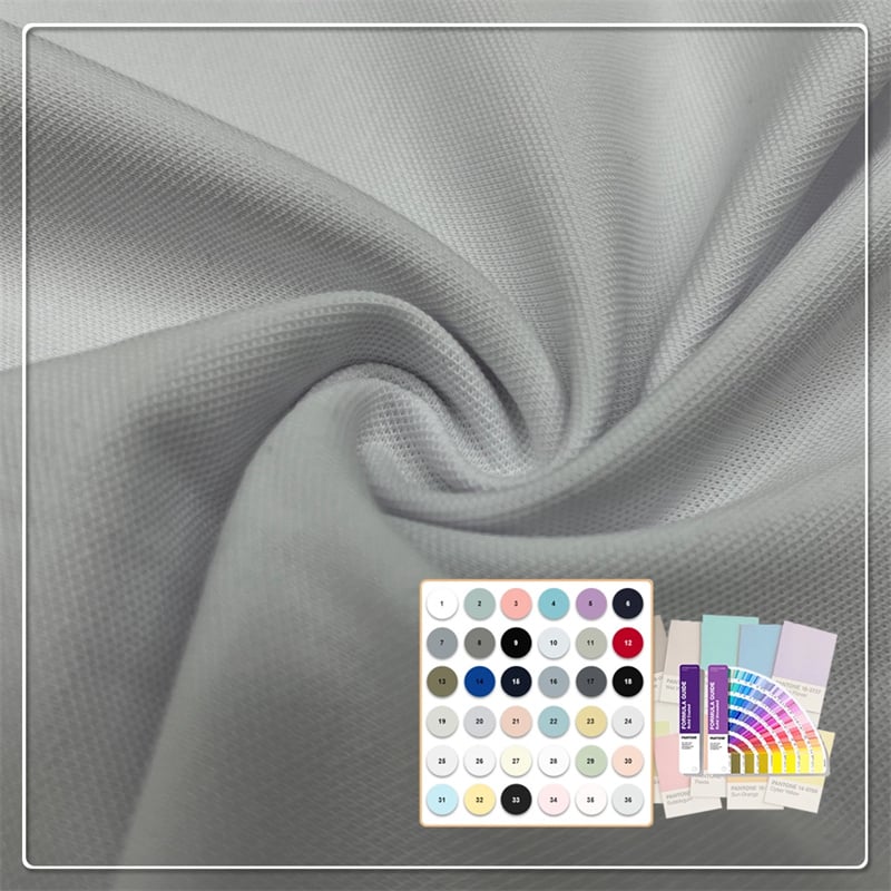 Anti Pilling 245gsm 95%Mercerized Organic Cotton 5%Spandex Pique Fabric For High-end Polo Shirts 