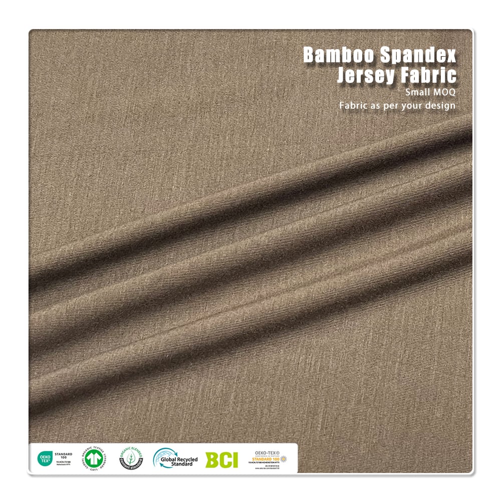 Functional Fabric Mositure Wicking 45% Bamboo 20% Seacell 29% Sorona 6% Spandex Single Jersey Fabric for Sportswear