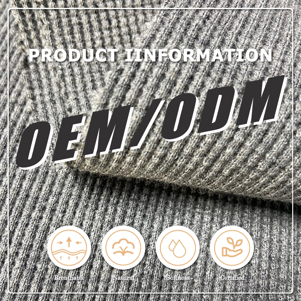 Oeko-Tex Standard 100 Organic Cotton Knit Fabric Breathable Quick-Dry Wicking Heavyweight 400gsm Waffle for Blankets & Throws