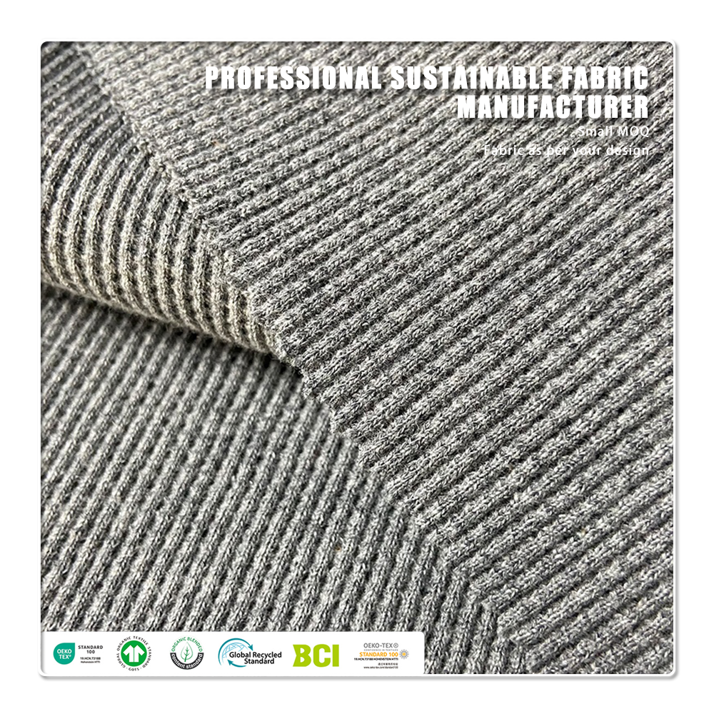 Oeko-Tex Standard 100 Organic Cotton Knit Fabric Breathable Quick-Dry Wicking Heavyweight 400gsm Waffle for Blankets & Throws