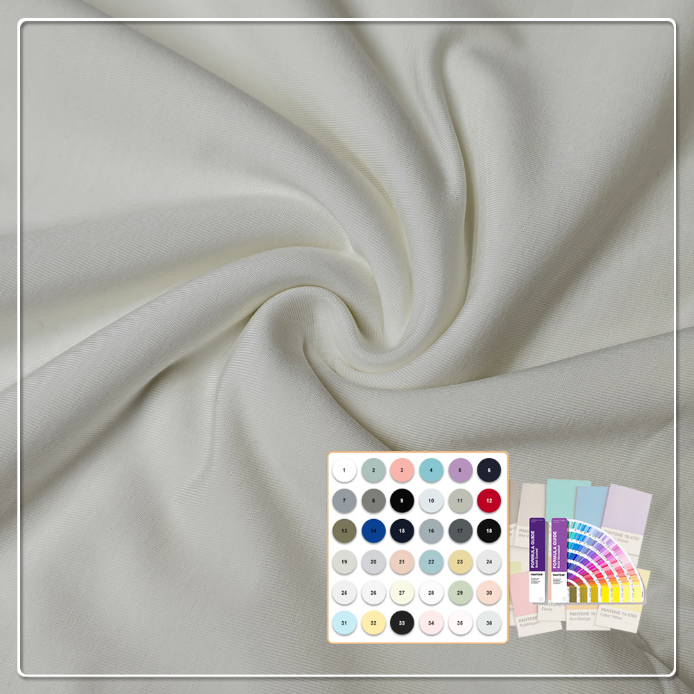 290GSM, 175 cm, 90% TENCEL Lyocell, 10% spandeks, materiał dzianinowy typu jersey w jakości PFD – miękki, elastyczny i oddychający, przeznaczony na odzież do relaksu i koszulki T