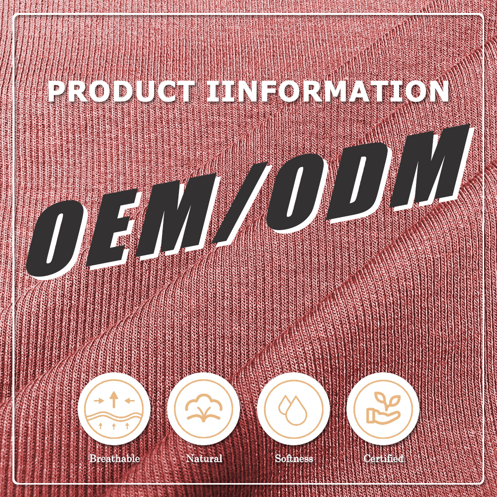 OEKO-TEX Certified 100% Bamboo Organic Cotton Spandex 220 GSM 2x2 Rib Fabric Anti-Bacteria Moisture-Absorbent Stretch Features
