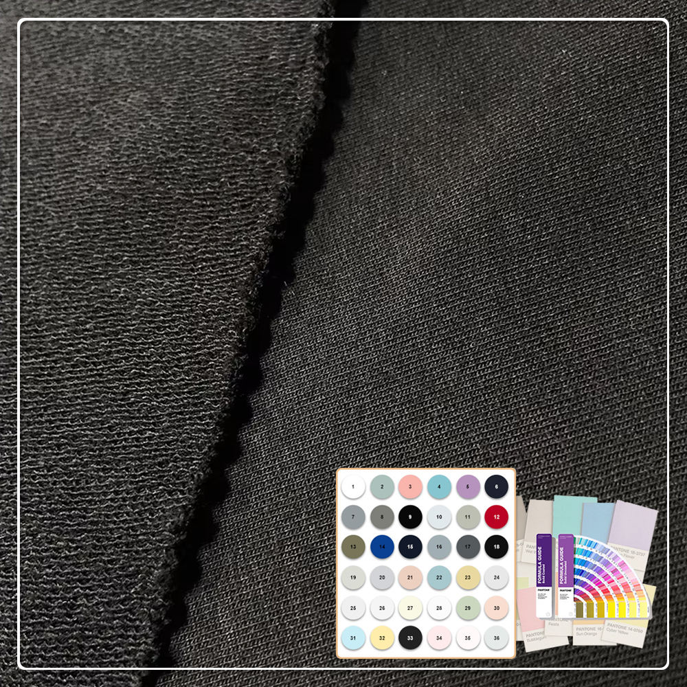 Organic Bamboo/Cotton/Spandex Anti-UV Eco-Friendly Heavyweight Knitted French Terry Fabric for Hoodies & Sportswear