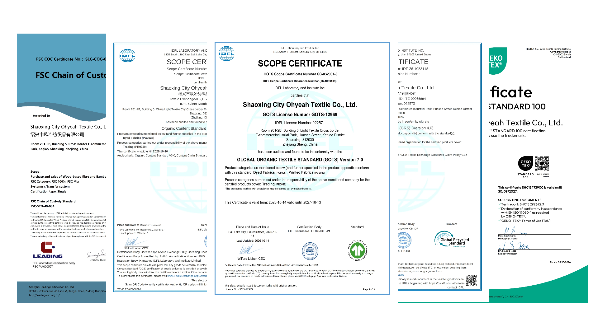 OEKO & ISO 9001 Certified Production Environment