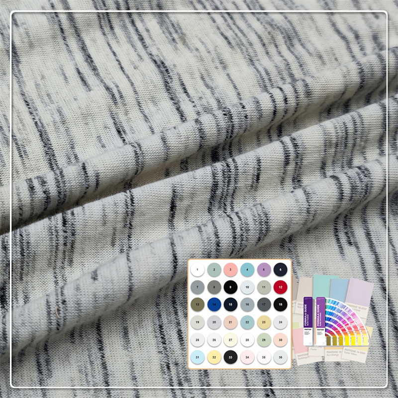 Keselesaan luar biasa, fabrik jersey 150gsm, 95% Kapas 5% Spandeks sesuai untuk baju tidur dan pakaian rumah