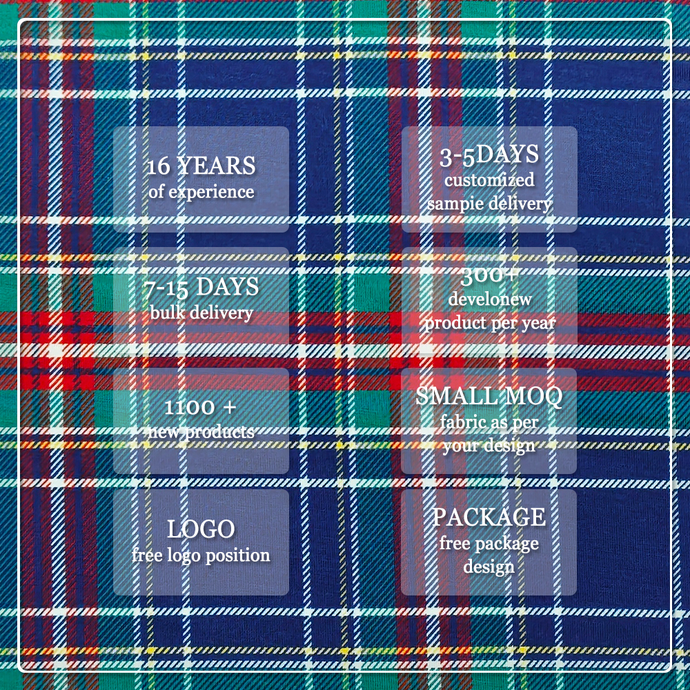 Klassisk tartan-tjekprintet bambus-spandex-jersey – 95 % bambus, 5 % spandex, 220 g/m² mediumvægt, 170 cm bredde, blødt, straktbart stof til skjorter, kjoler og daglig mode