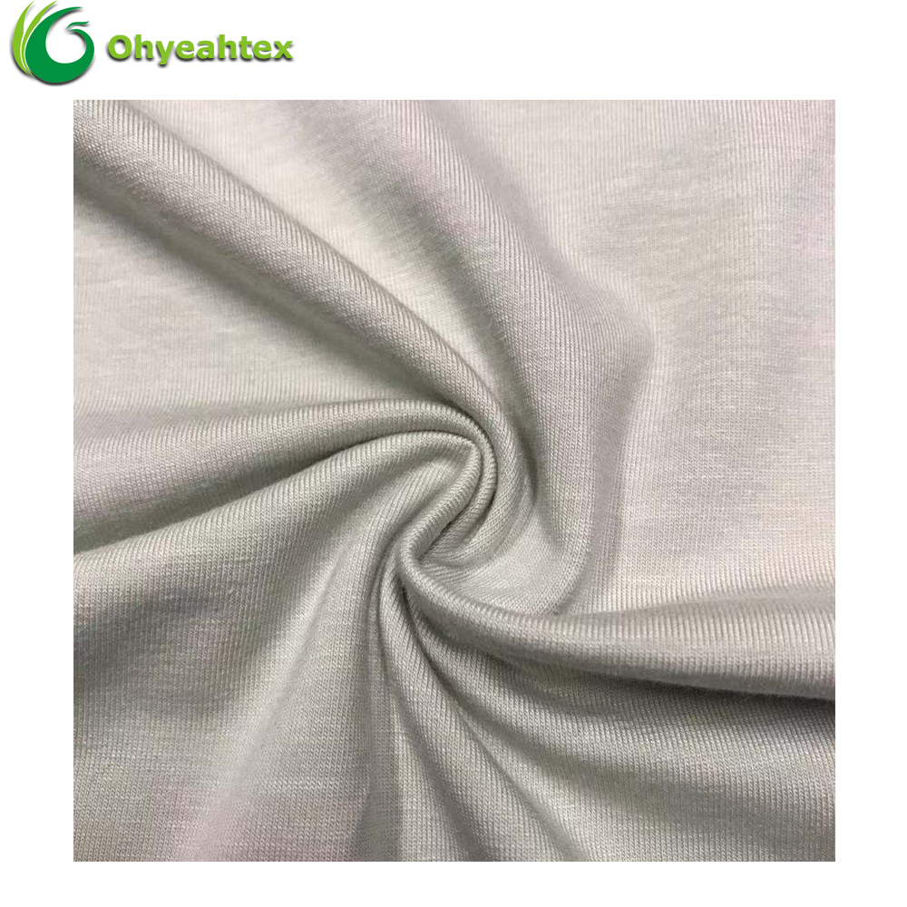 Stretch Hemp Bamboo Blend French Terry Fabric Anti-Bacteria & Moisture-Absorbent Eco-Friendly Medium Weight for Garments