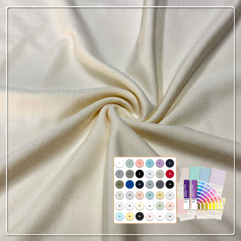 jersey 260 g/m² composé à 92 % de bambou et à 8 % d’élasthanne – largeur de 170 cm, tricot extensible écologique personnalisable par impression pour vêtements et articles pour la maison