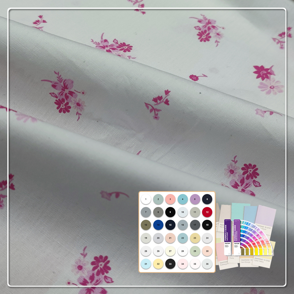 107gsm 100% Cotton print poplin fabric, suitable for making summer shirts