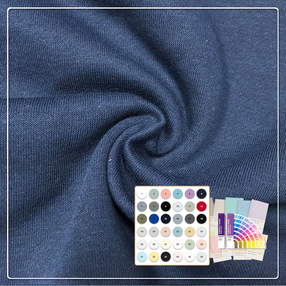 Soft Stretch Breathable 60% Cotton 40% Polyester Anti-UV Eco-Friendly 260 GSM Fleece Fabric for Activewear & Baby/Kids Garments