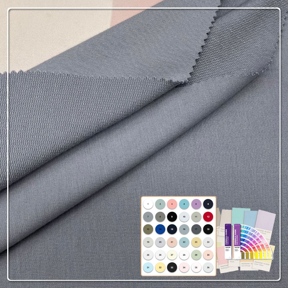 Ekologisk 300 gsm stickad enkel jerseyväv 67 % bambu 28 % akryl 5 % spandex för flickors T-shirts