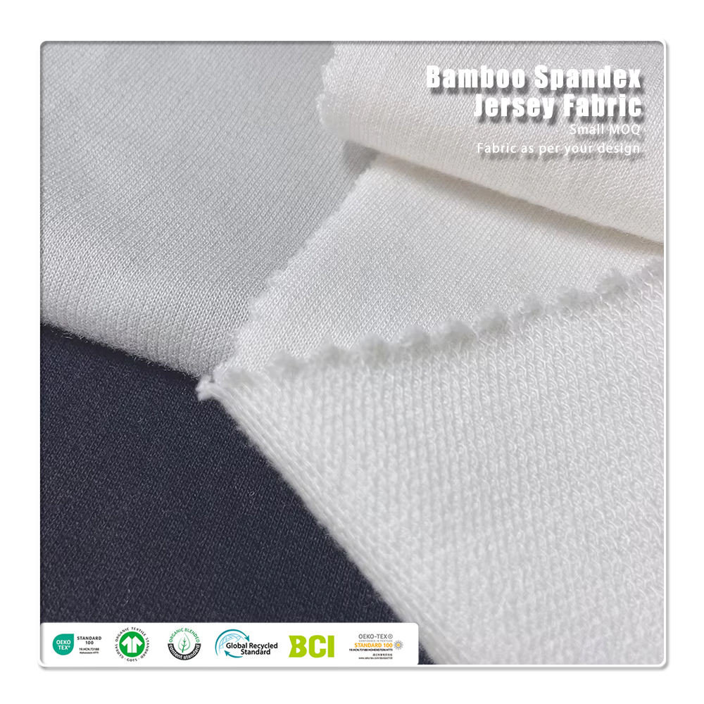 Malambot na Organikong Cotton at Fiber ng Bamboo na Stretch French Terry Fabric na Anti-Bacteria at Wicking 260 GSM na Katamtamang Timbang para sa Sweatshirt
