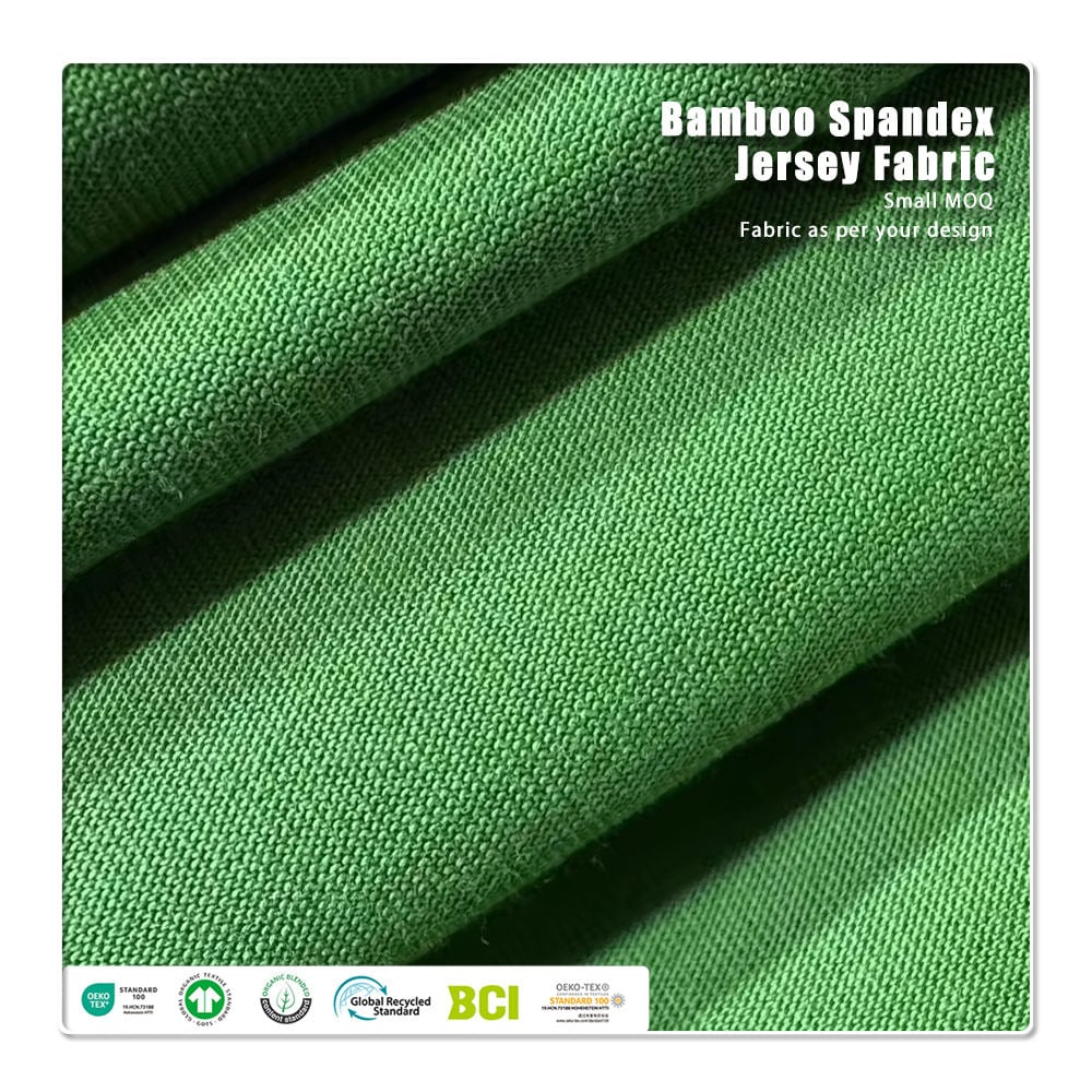 190GSM Βιώσιμο πλεκτό ύφασμα jersey 95% βαμβάκι 5% σπάντσεξ, αντιστατικό, αντιβακτηριακό, ελαφρύ, υψηλής ποιότητας