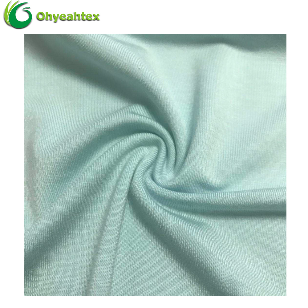 Anti-Odor Eco-Friendly Stretch Bamboo Organic Cotton 2x2 Rib Spandex Fabric – Plain Dyed Knit Designed for Girls & Boys Activewear