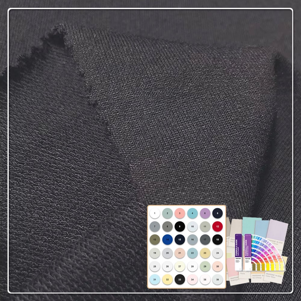 Soft Organic Cotton Bamboo Fiber Stretch French Terry Fabric Anti-Bacteria Wicking 260 GSM Medium Weight for Sweatshirt