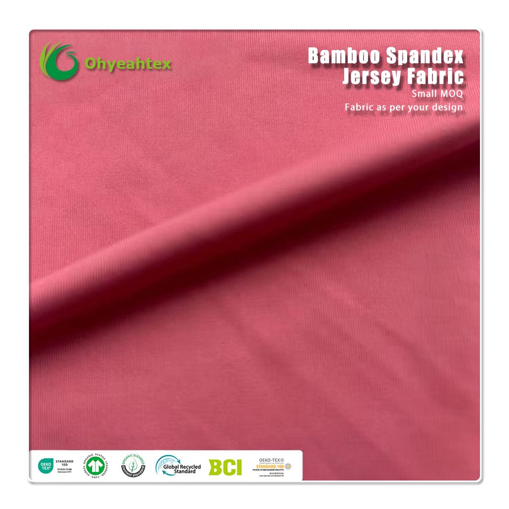 Organic Eco-Friendly Anti-UV Knitted Stretch Bamboo Cotton Spandex Heavyweight French Terry Fabric for Hoodies