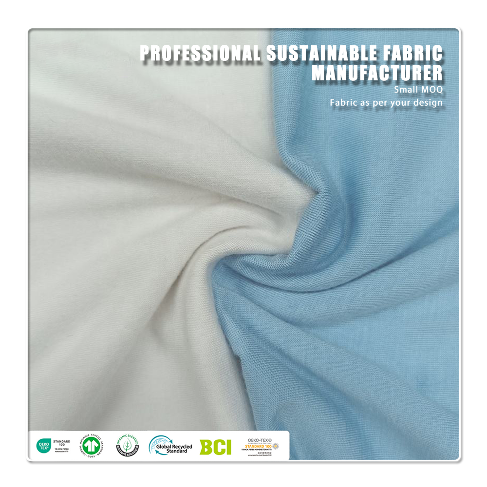 Breathable Stretch Stain Repellent Organic Eco-Friendly 68% Bamboo Lyocell 22% Chitosan 10% Spandex 220GSM Fabric for Overshirt